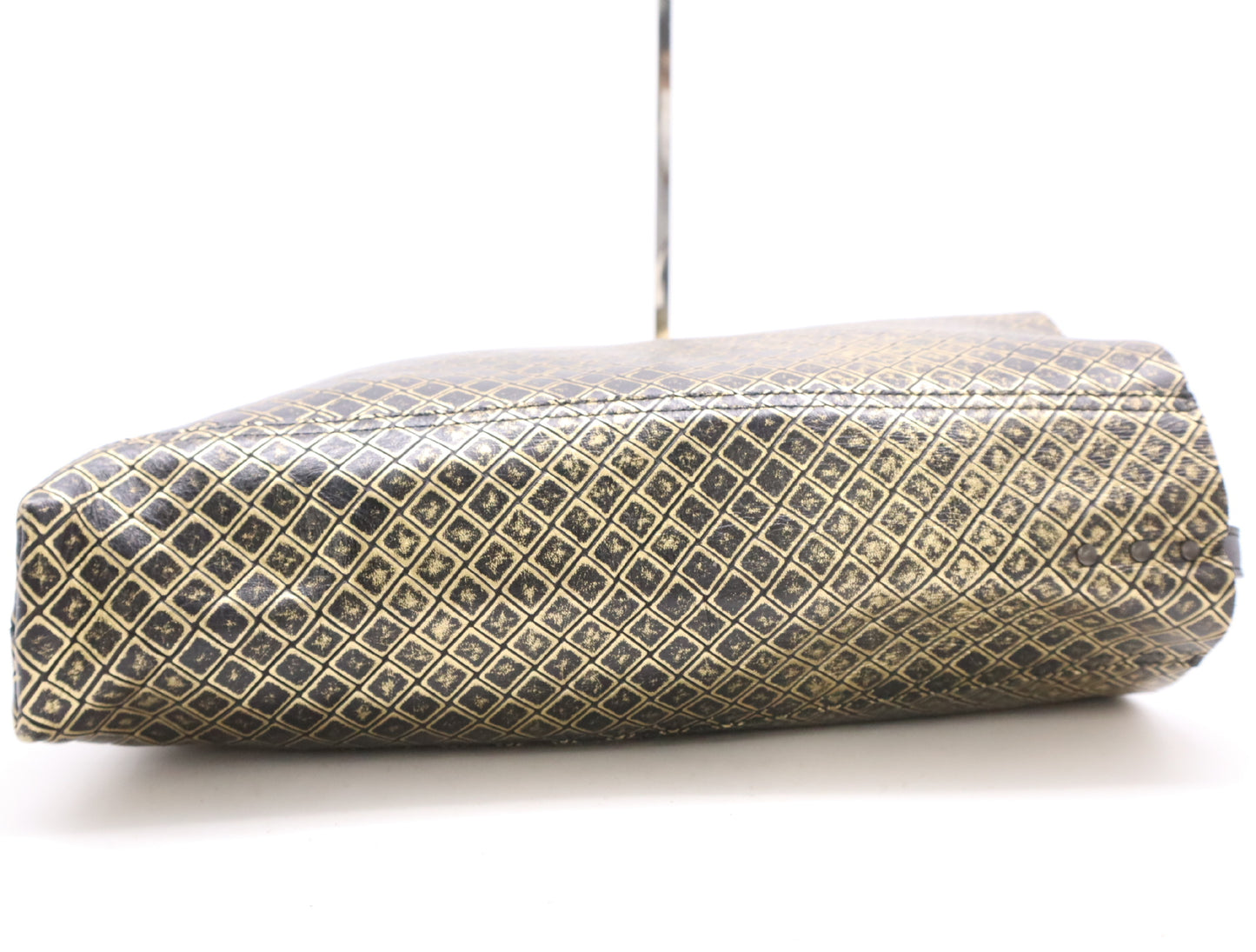 BOTTEGA VENETA Leather Intreccio Mirage Black and Gold Shoulder Bag with Dust Bag