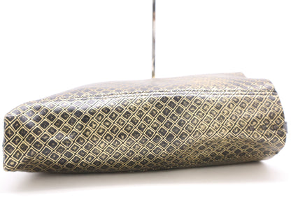 BOTTEGA VENETA Leather Intreccio Mirage Black and Gold Shoulder Bag with Dust Bag