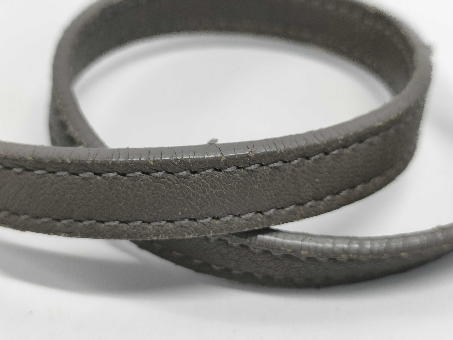 SAINT LAURENT Leather Fringe Gray Shoulder Bag