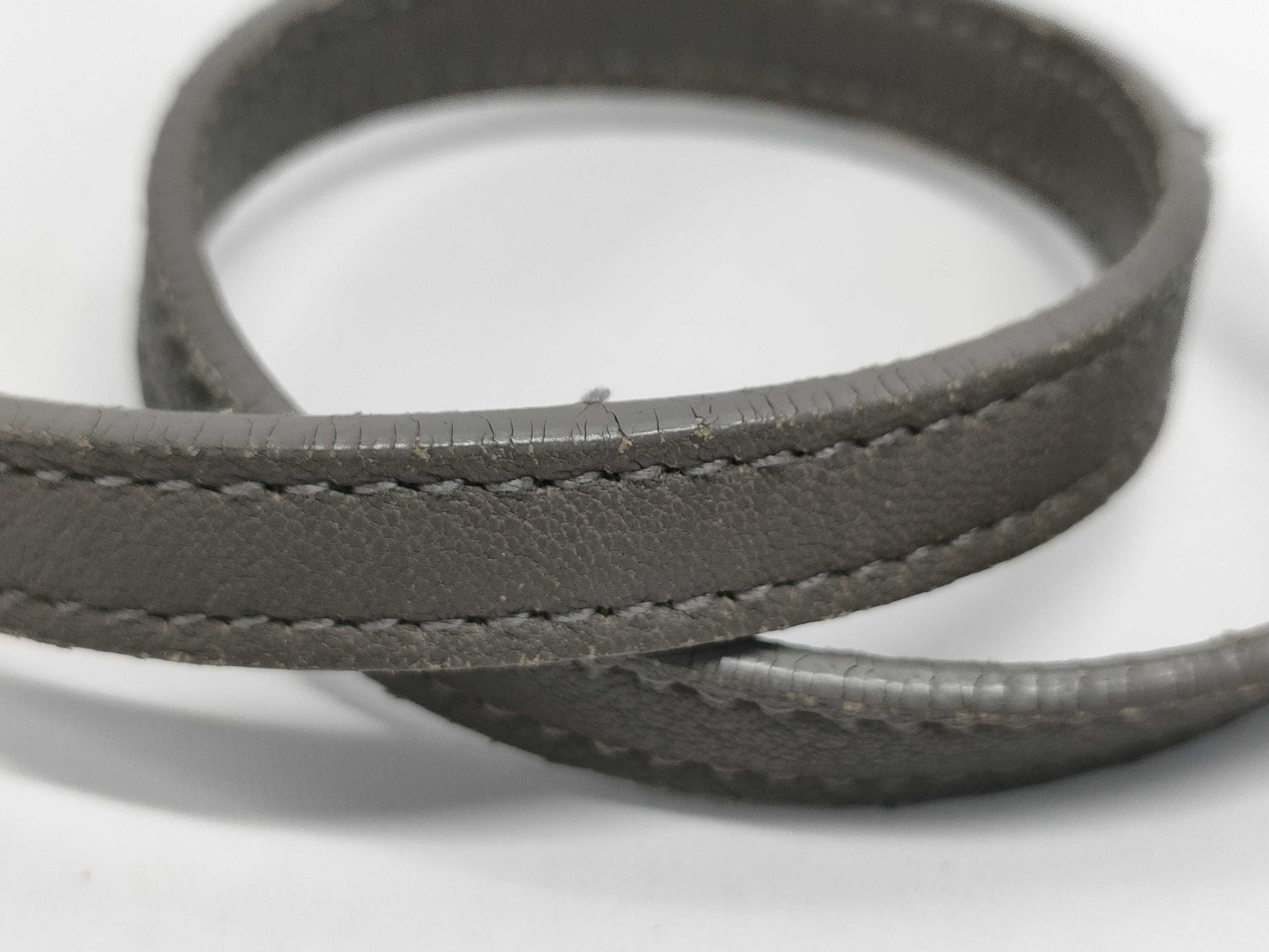 SAINT LAURENT Leather Fringe Gray Shoulder Bag