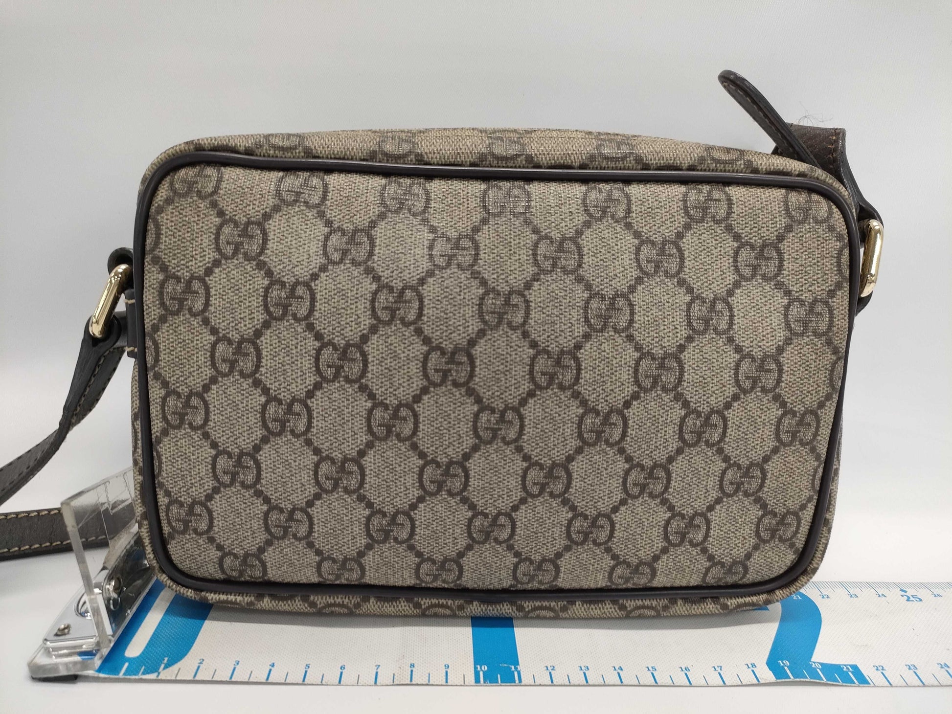 GUCCI 201447 GG Supreme Beige Brown Shoulder Bag