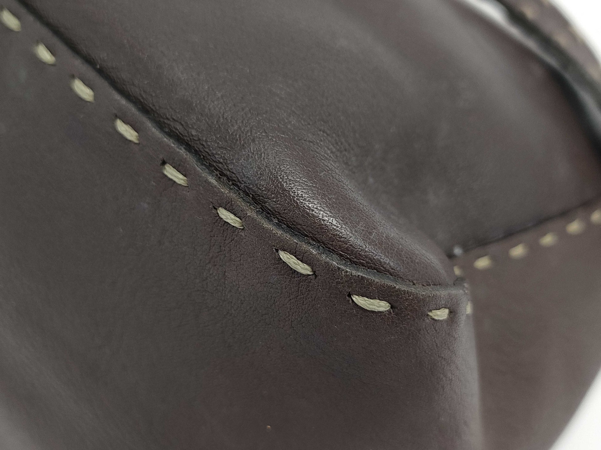 FENDI 8BR102 Leather Selleria Mamma Bucket Shoulder Bag, Dark Brown