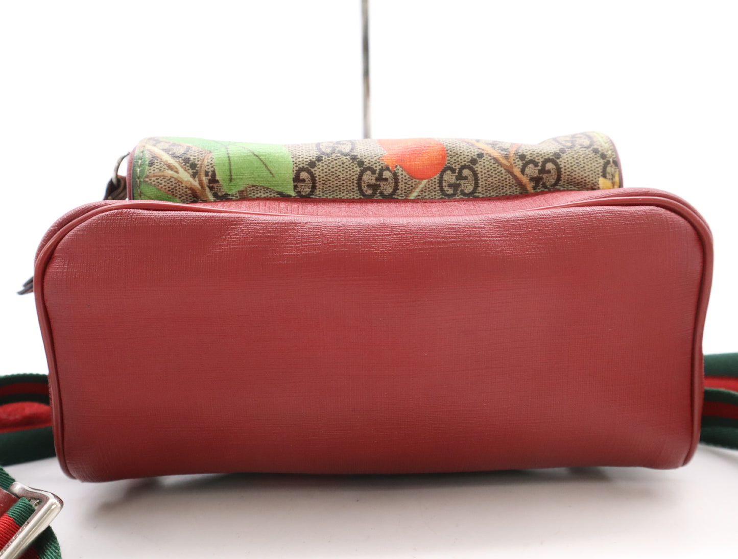 GUCCI GG Supreme 427042 GG Supreme Tian Bird Flower Sherry Line Small Backpack