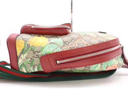 GUCCI GG Supreme 427042 GG Supreme Tian Bird Flower Sherry Line Small Backpack