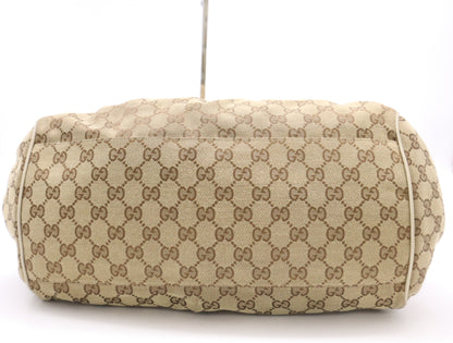 GUCCI GG Canvas 2-Way Handbag with Keychain and Shoulder Strap