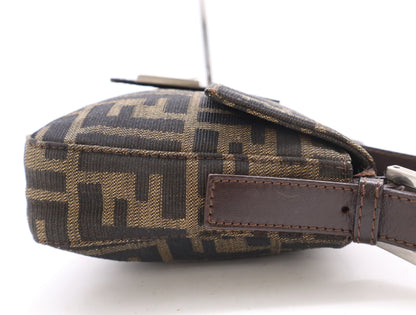 FENDI Zucca pattern canvas and leather Zucca Mamma handbag, brown
