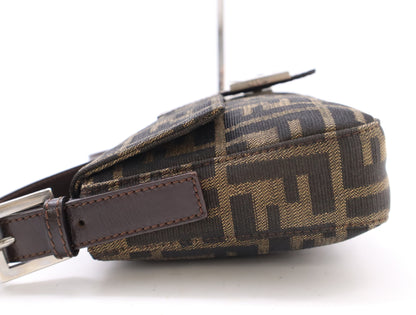 FENDI Zucca pattern canvas and leather Zucca Mamma handbag, brown
