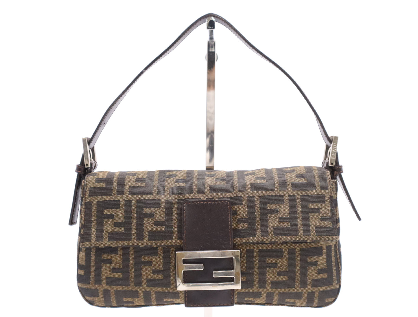 FENDI Zucca pattern canvas and leather Zucca Mamma handbag, brown