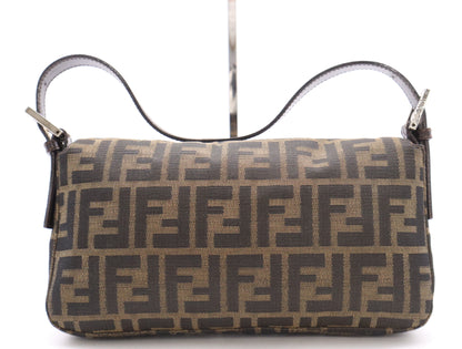 FENDI Zucca pattern canvas and leather Zucca Mamma handbag, brown