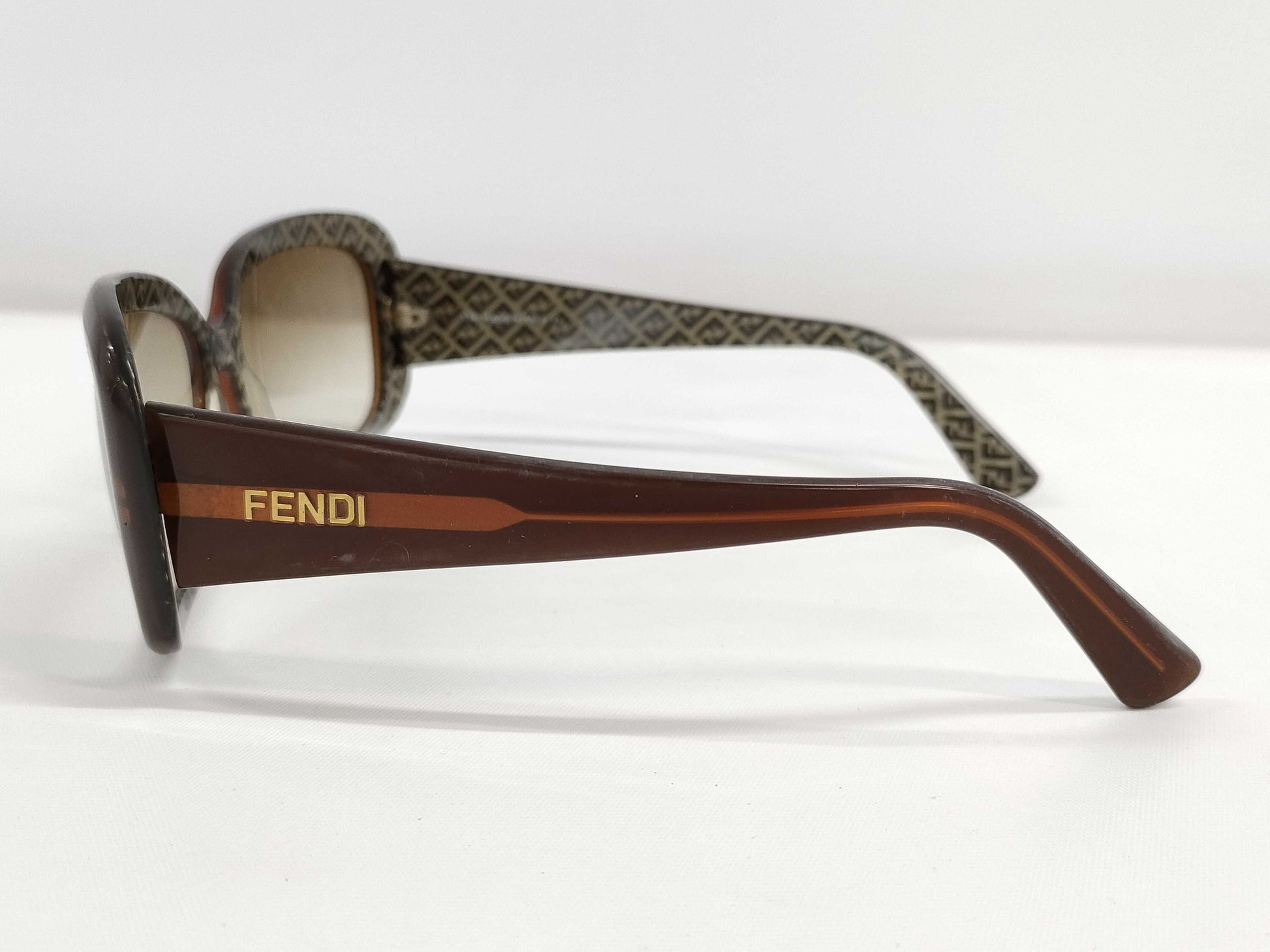 FENDI FS347 Square Sunglasses 238 135 Brown with Case