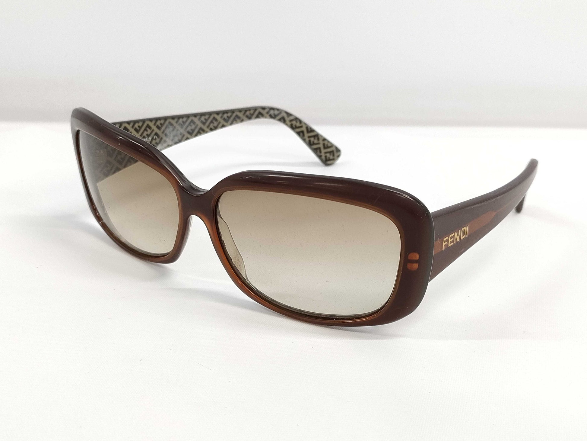  FENDI FS347 Square Sunglasses 238 135 Brown with Case