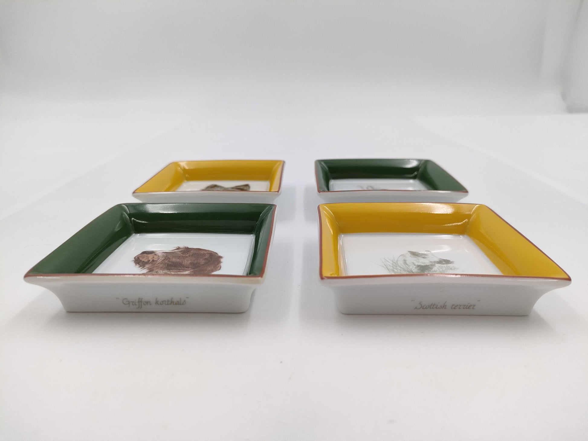 HERMES Square Plate Accessory Tray Animal Motif Small Plate Set of 4 Plates