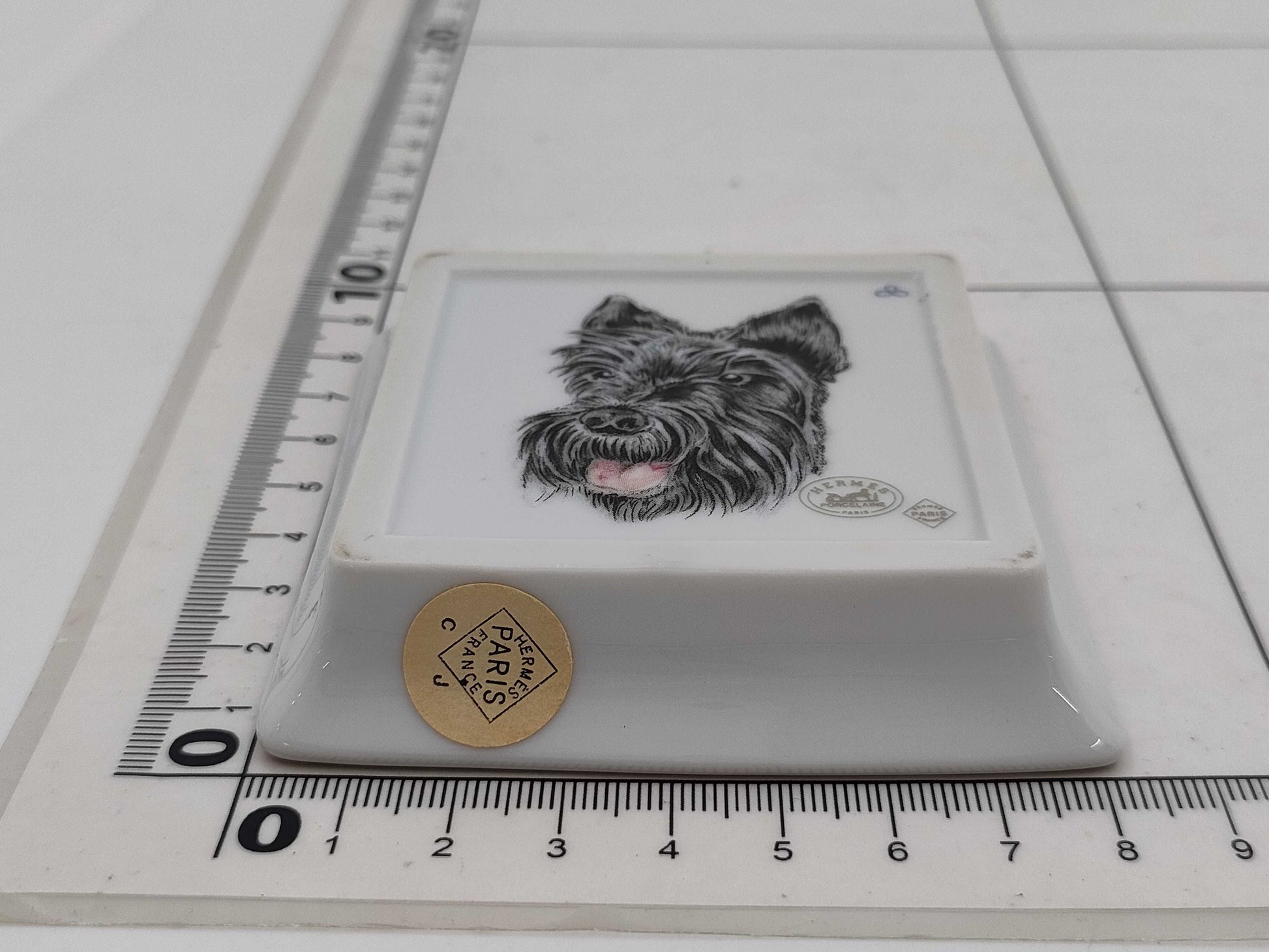 HERMES Square Plate Accessory Tray Animal Motif Small Plate Set of 4 Plates