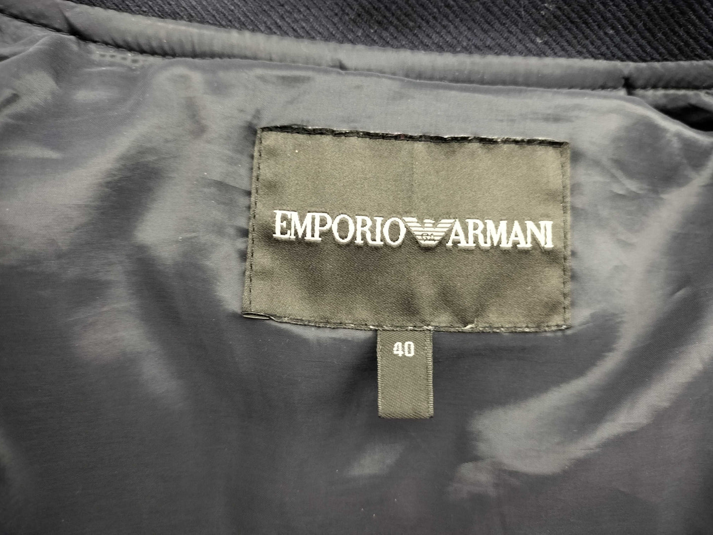 Emporio Armani Size 40 Down Blouson with Detachable Hood, Black EMPORIO ARMANI Jacket