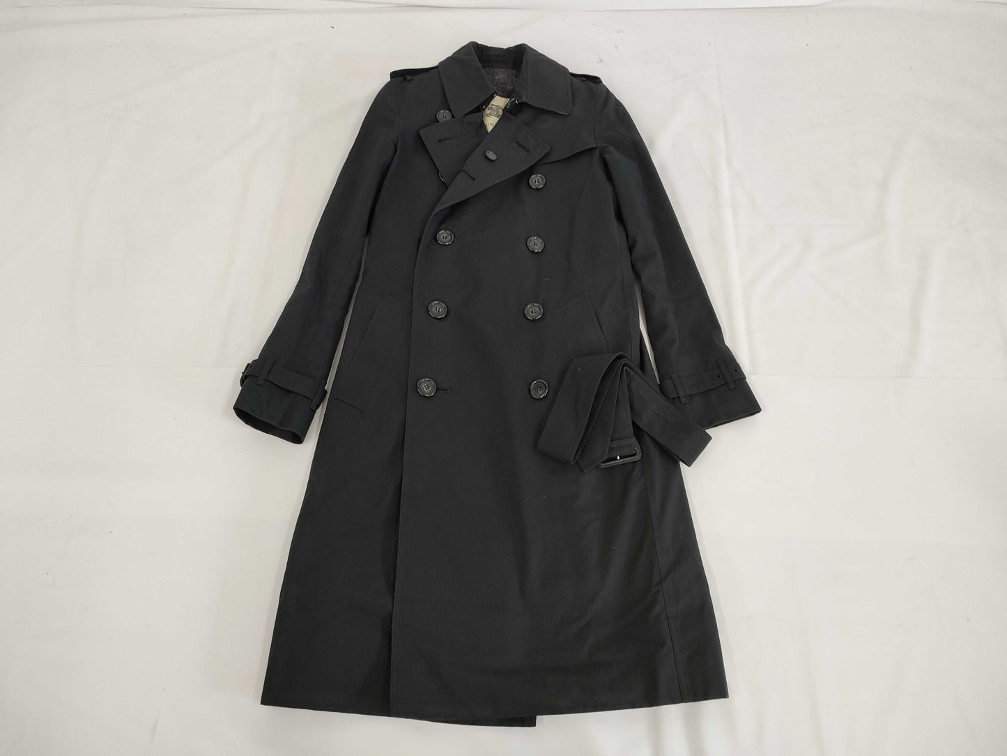 BURBERRY Trench Coat with Garment Liner and Belt, Burberry Japan Tag, Color: Black, Size: UK6, Regular Slim Fit
