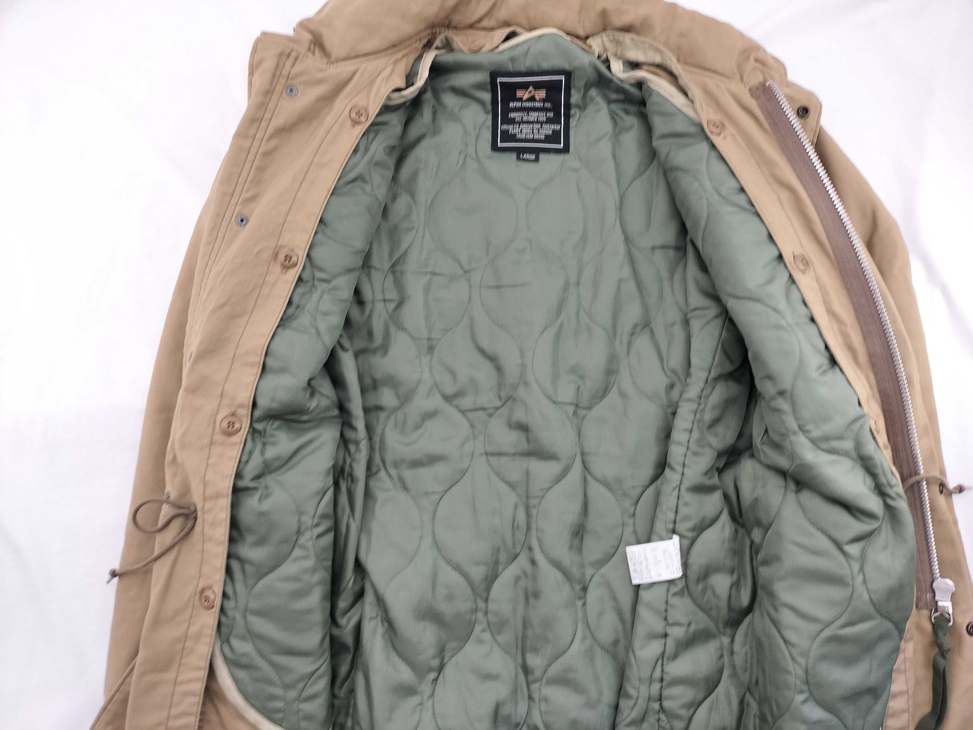 AVIREX M-65 Field Jacket, Large, with Liner and Hood, Size L, Coat