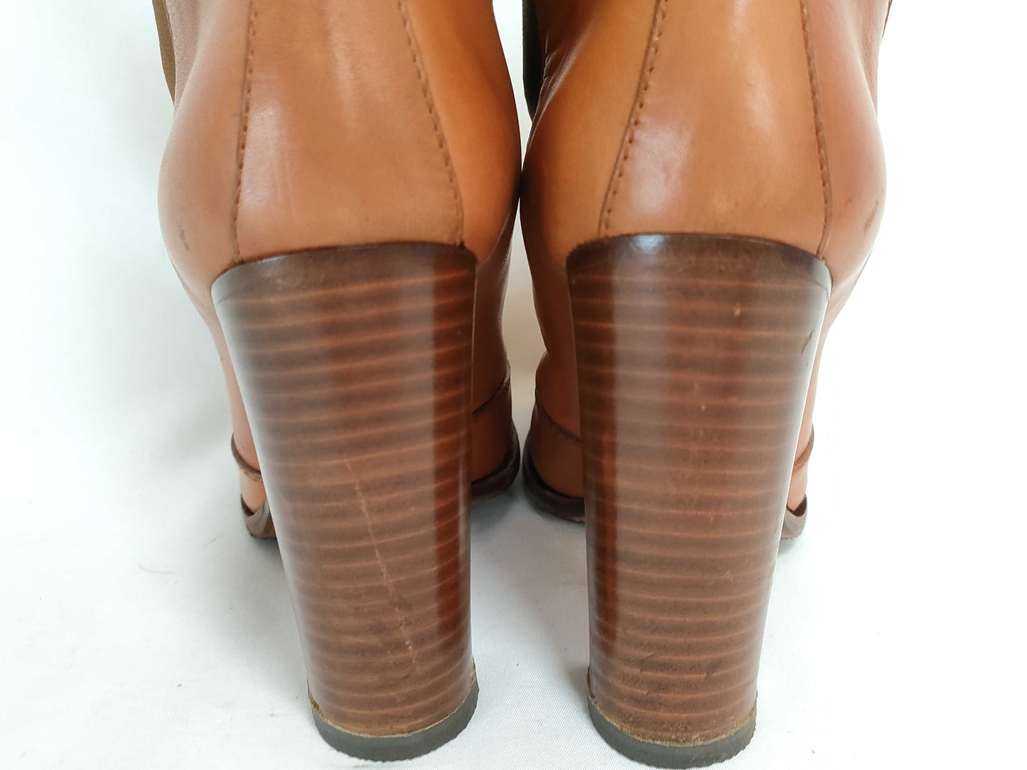 CELINE Boots, Side Gore, Mid Chunky Heel, Size 36, Camel, Other Shoes