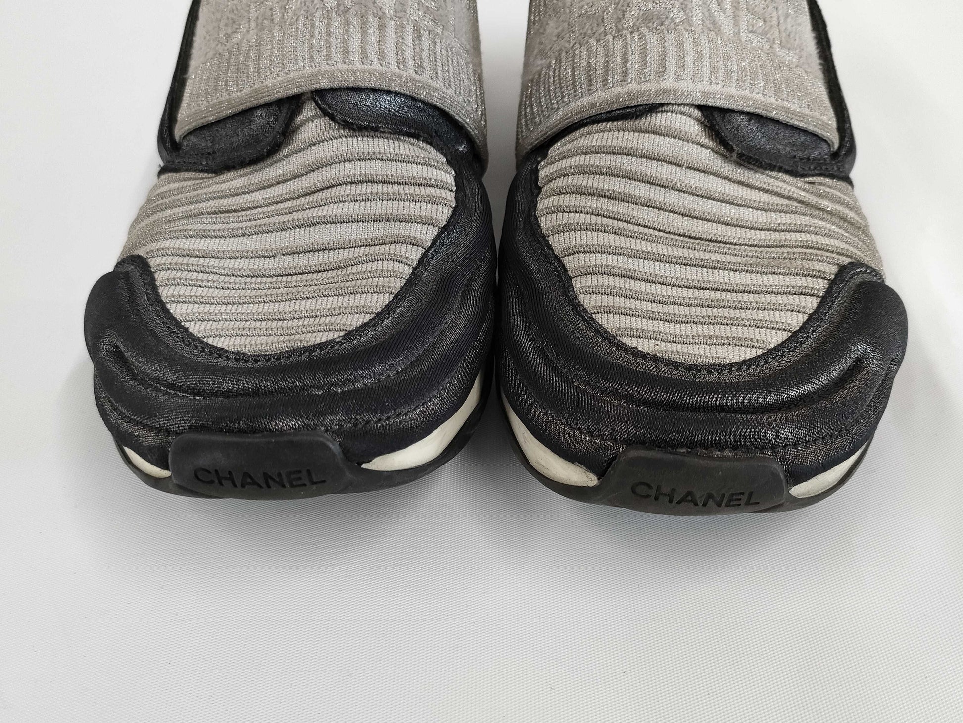 CHANEL Size 36 Sock Sneakers Made in Italy Women's Gray CHANEL Sneakers