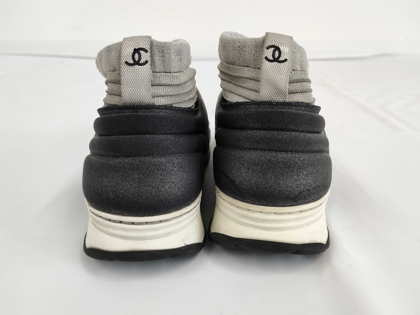 CHANEL Size 36 Sock Sneakers Made in Italy Women's Gray CHANEL Sneakers