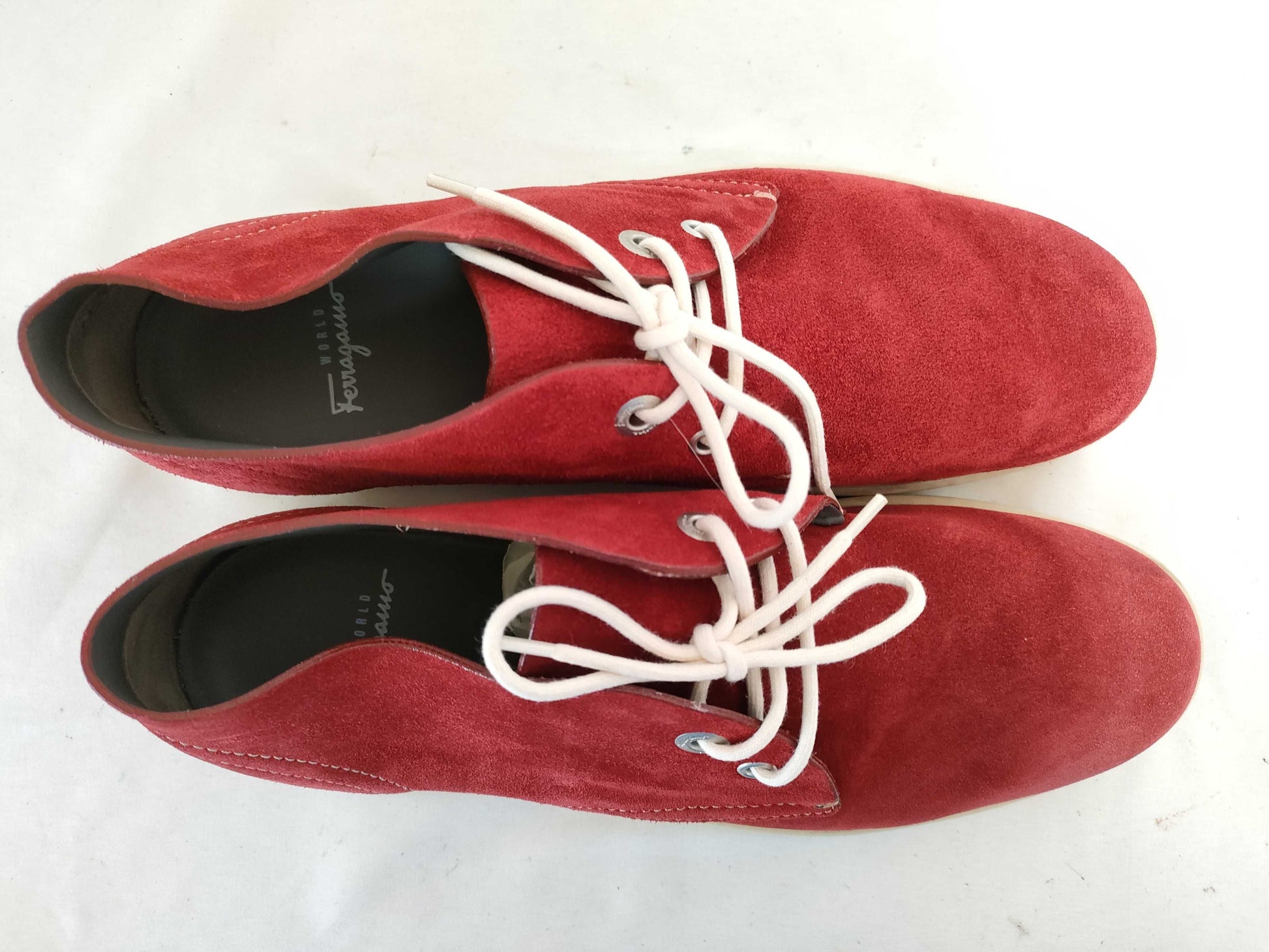 Salvatore Ferragamo Size 7 Suede Desert Boots Men's Red Shoes Salvatore Ferragamo Sneakers