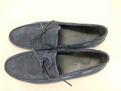 COACH Q3134 Men's Suede Boat Shoes, Size 27cm, Blue, with Storage Box. Brand Name: COACH Loafers.