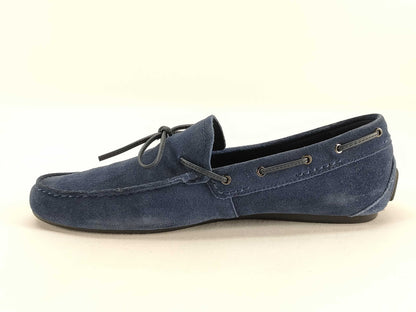  COACH Q3134 Men's Suede Boat Shoes, Size 27cm, Blue, with Storage Box. Brand Name: COACH Loafers.