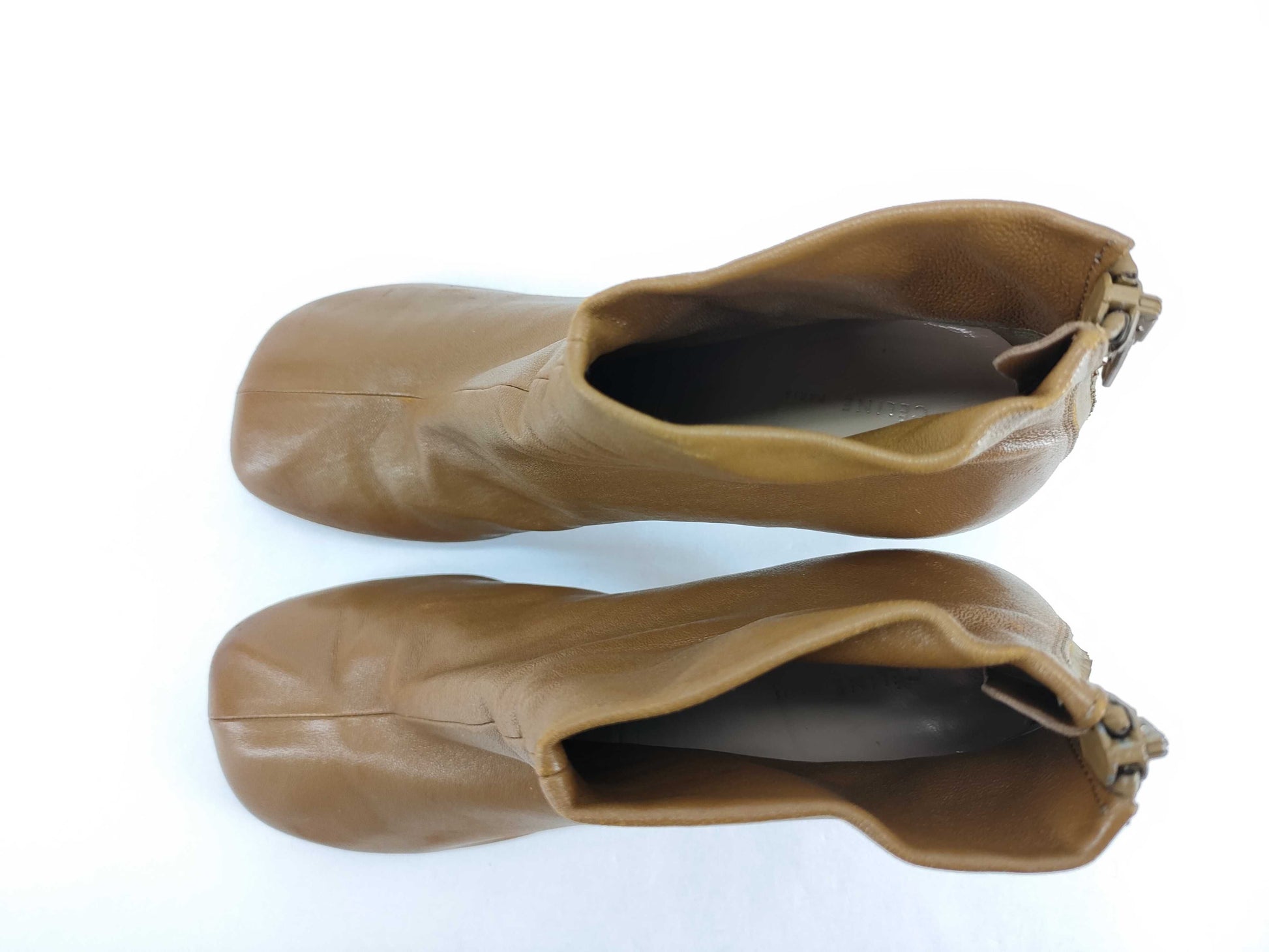 CELINE Glove Bootie Boots, Nappa 35.5, Phoebe Period, Camel, with Zipper, Other Shoes