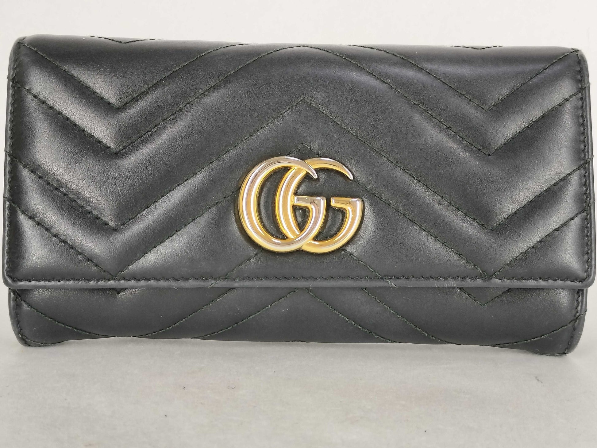 GUCCI GUCCI GG Marmont Long Wallet Black Wallet