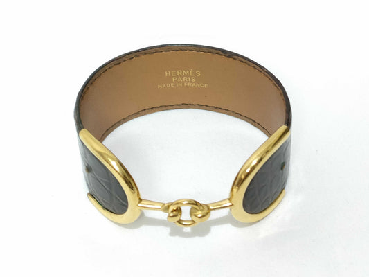 HERMES Hermès Crocodile Bangle Horsebit Bracelet/Bangle
