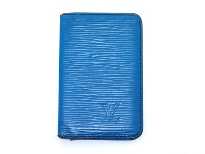 LOUIS VUITTON Epi LV Blue Card Case, Pass Case, Business Card Holder