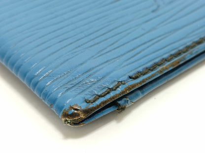 LOUIS VUITTON Epi LV Blue Card Case, Pass Case, Business Card Holder