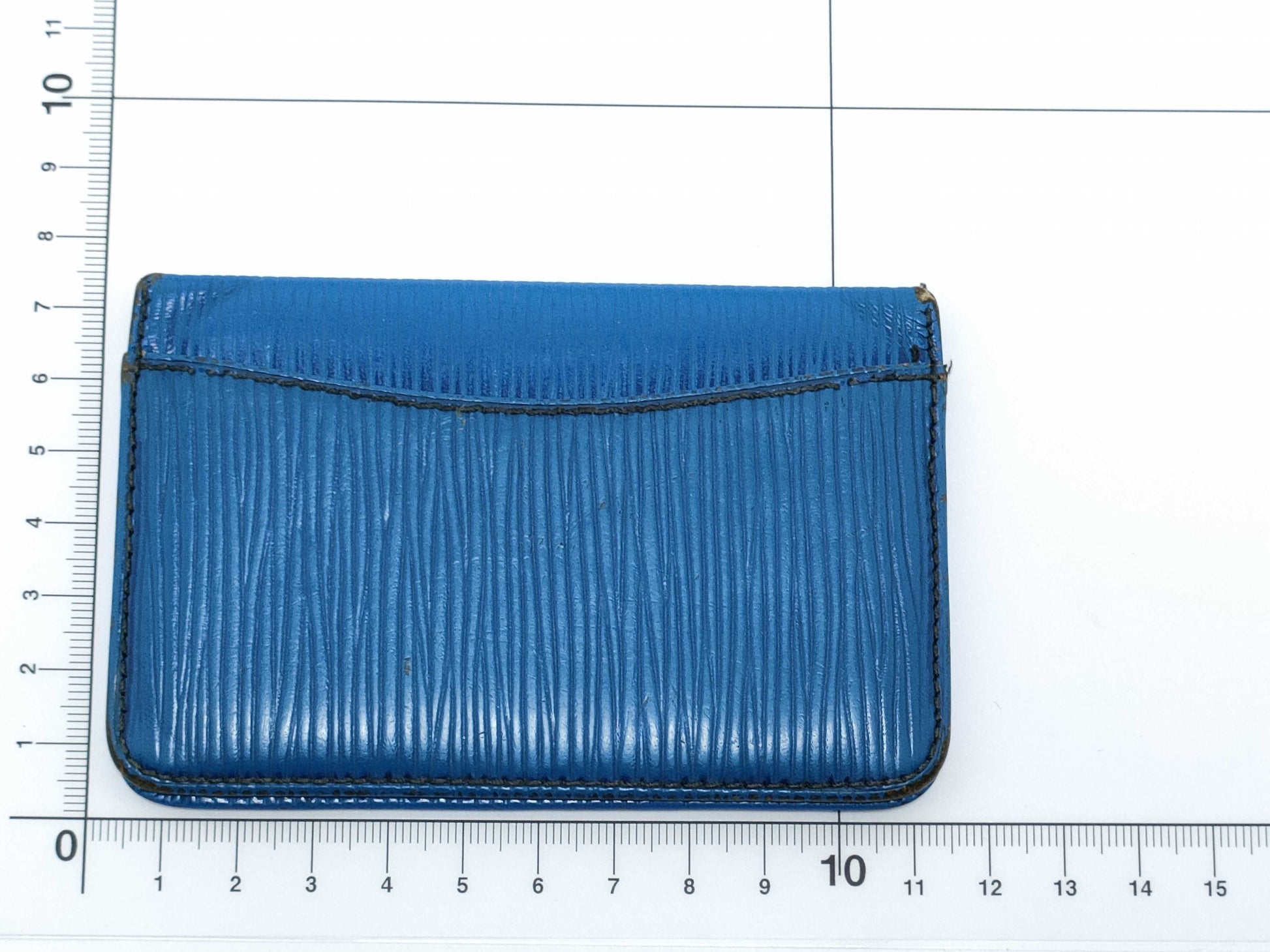 LOUIS VUITTON Epi LV Blue Card Case, Pass Case, Business Card Holder