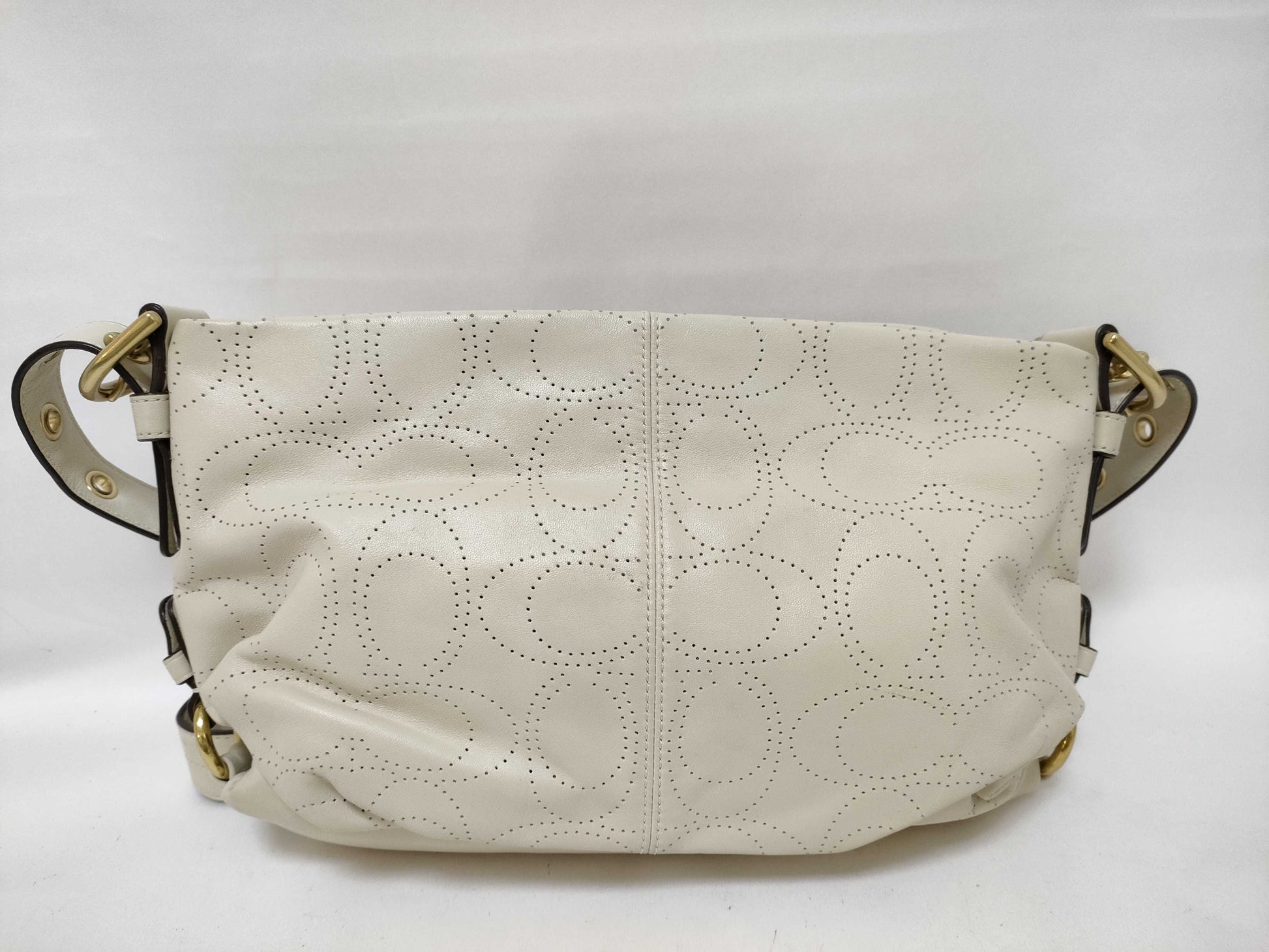 COACH Signature Coach Bag White Shoulder Bag