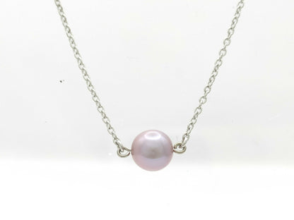 TASAKI Pearl Necklace, 7.2mm Diameter, 18K White Gold, 3.0g 
