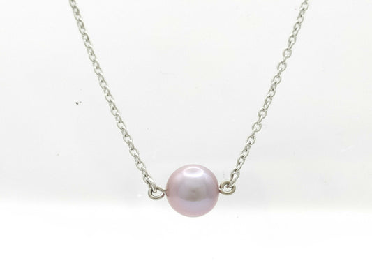 TASAKI Pearl Necklace, 7.2mm Diameter, 18K White Gold, 3.0g 