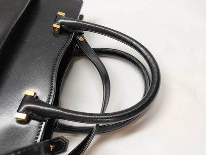SAINT LAURENT Uptown Small 2-Way Handbag 561203 Black with Gold Hardware Leather Shoulder Bag