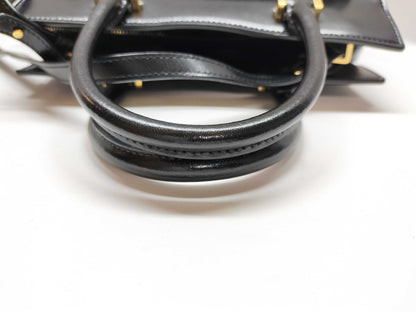 SAINT LAURENT Uptown Small 2-Way Handbag 561203 Black with Gold Hardware Leather Shoulder Bag