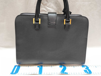 SAINT LAURENT Cabas 2-way Shoulder Bag 357395 Black with Gold Hardware Leather Shoulder Bag