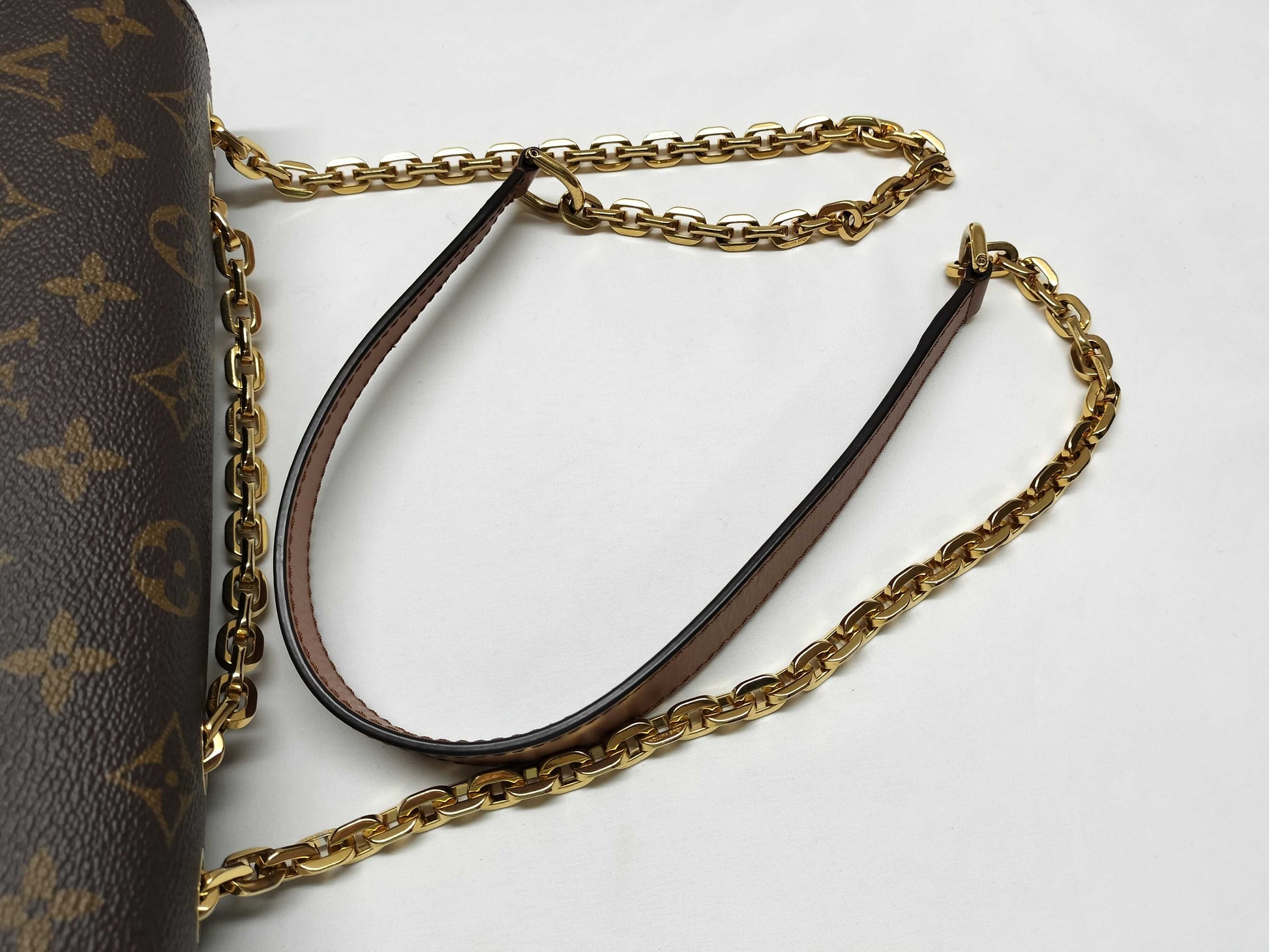 LOUIS VUITTON Marceau Chain Shoulder Bag Monogram M46127 Brown Gold Hardware PVC RFID Shoulder Bag