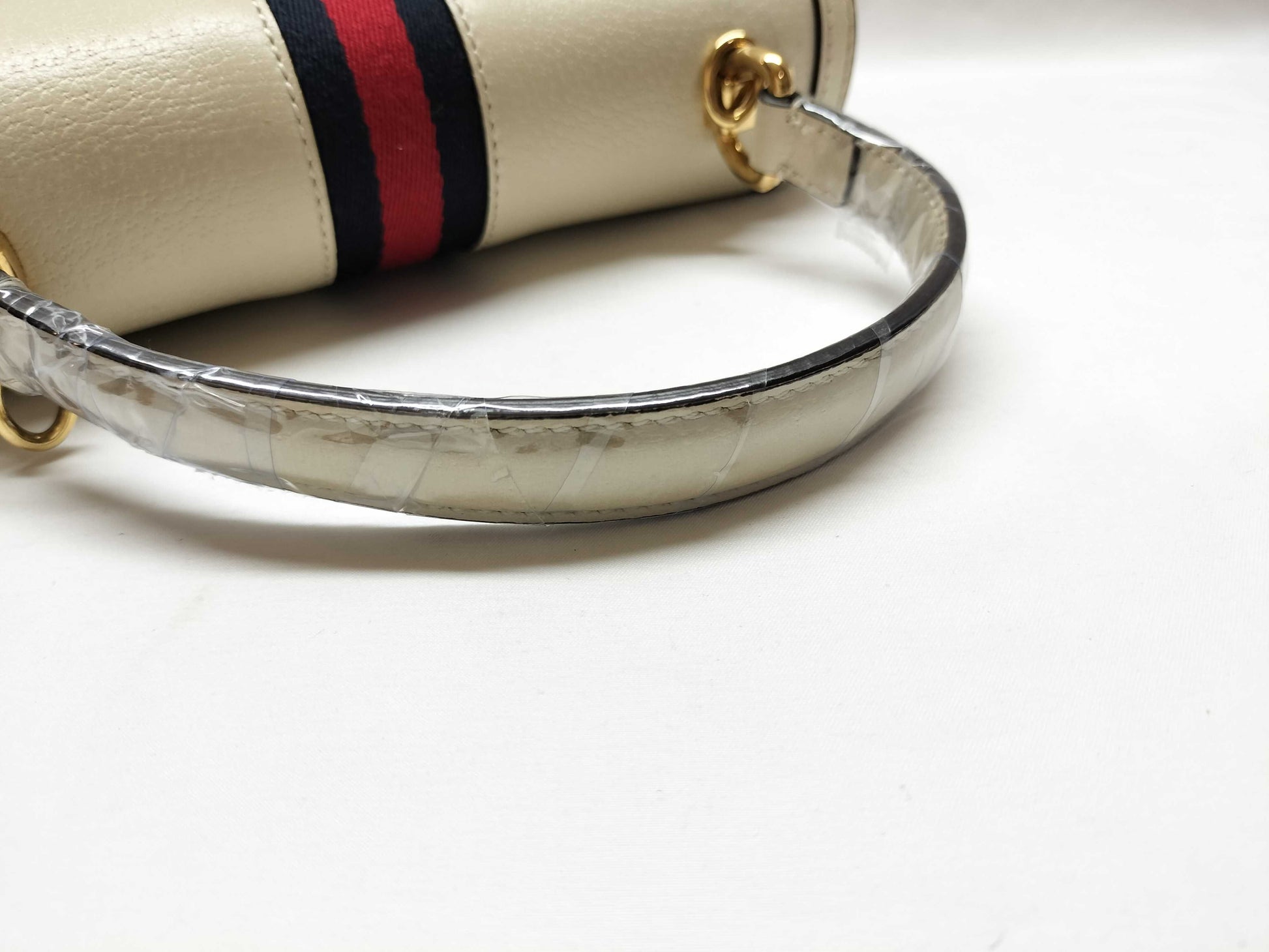 GUCCI Ophidia 2-way Shoulder Bag, Sherry Line, White, Navy, Red, Gold Hardware, Leather, 520981 Shoulder Bag