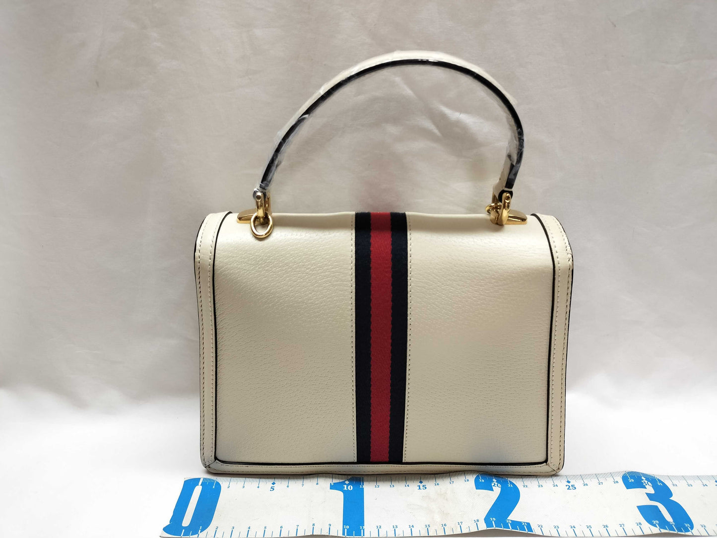 GUCCI Ophidia 2-way Shoulder Bag, Sherry Line, White, Navy, Red, Gold Hardware, Leather, 520981 Shoulder Bag