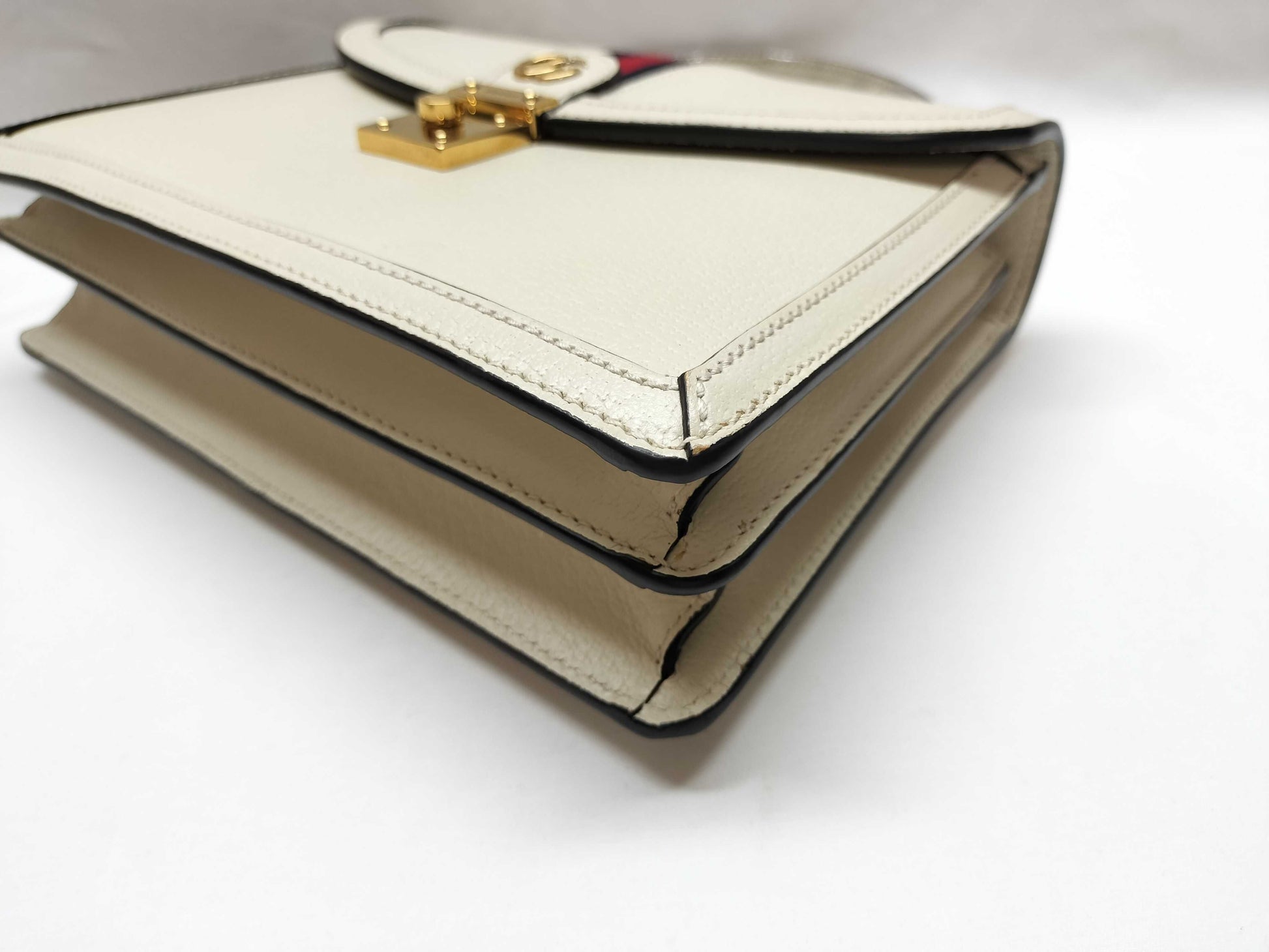 GUCCI Ophidia 2-way Shoulder Bag, Sherry Line, White, Navy, Red, Gold Hardware, Leather, 520981 Shoulder Bag