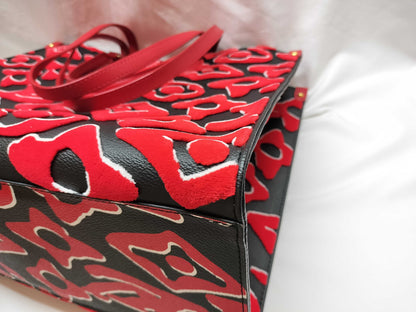 LOUIS VUITTON On the Go GM LV×UF 2-way Tote Bag in Black, Red, and Gold Hardware, Canvas and Taffeta, FM4240 Shoulder Bag