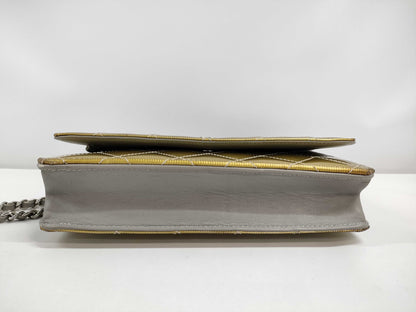 CHANEL CHANEL Matelasse Chain Wallet Gold with Silver Hardware and Enamel 17051322 Shoulder Bag
