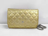 CHANEL CHANEL Matelasse Chain Wallet Gold with Silver Hardware and Enamel 17051322 Shoulder Bag