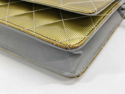CHANEL CHANEL Matelasse Chain Wallet Gold with Silver Hardware and Enamel 17051322 Shoulder Bag