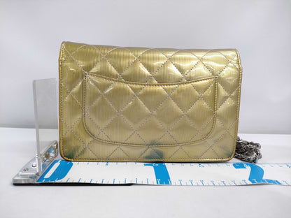 CHANEL CHANEL Matelasse Chain Wallet Gold with Silver Hardware and Enamel 17051322 Shoulder Bag