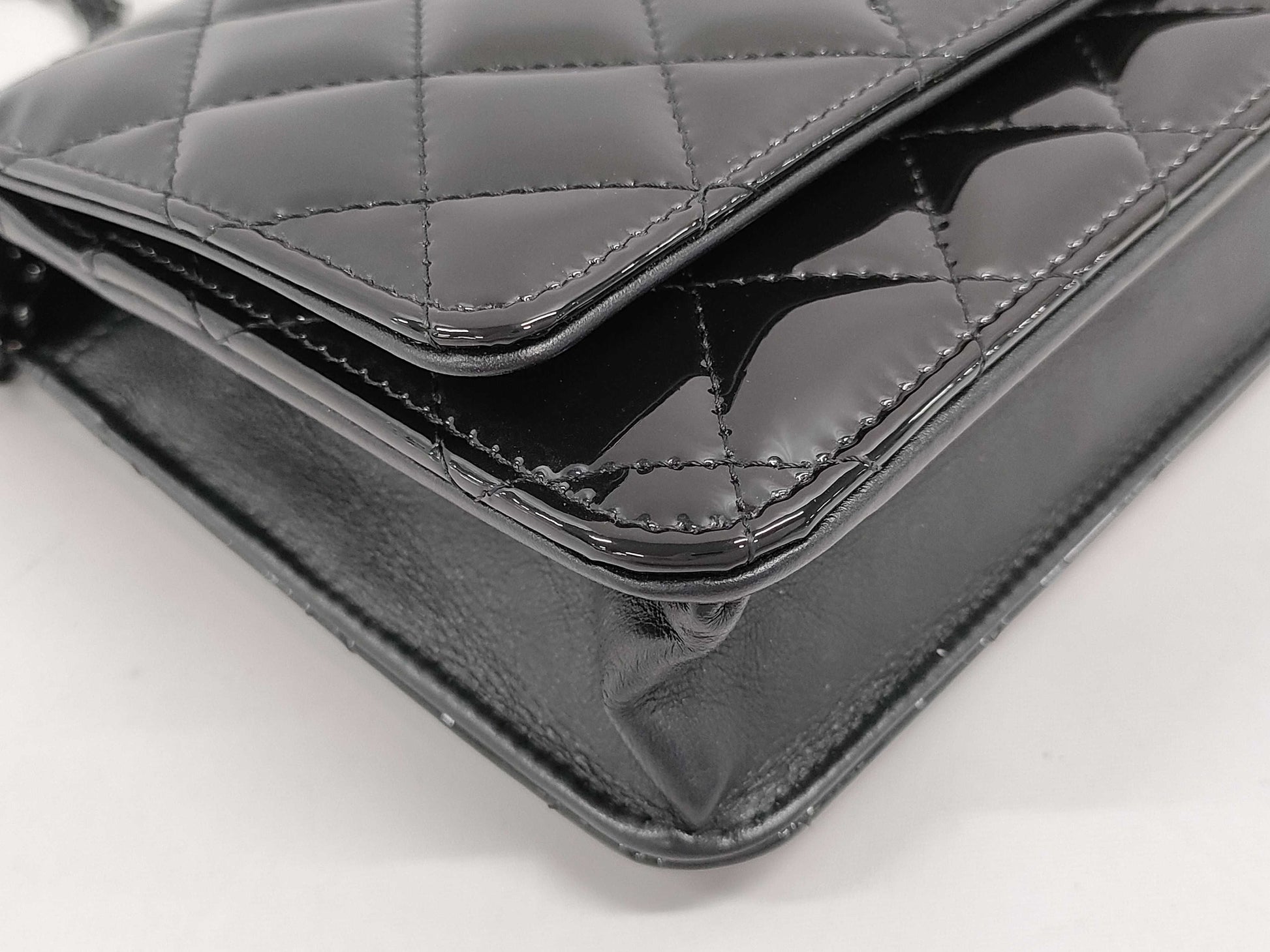 CHANEL CHANEL 2.55 Chain Wallet Black with Black Hardware and Enamel CAJUPN3G Shoulder Bag