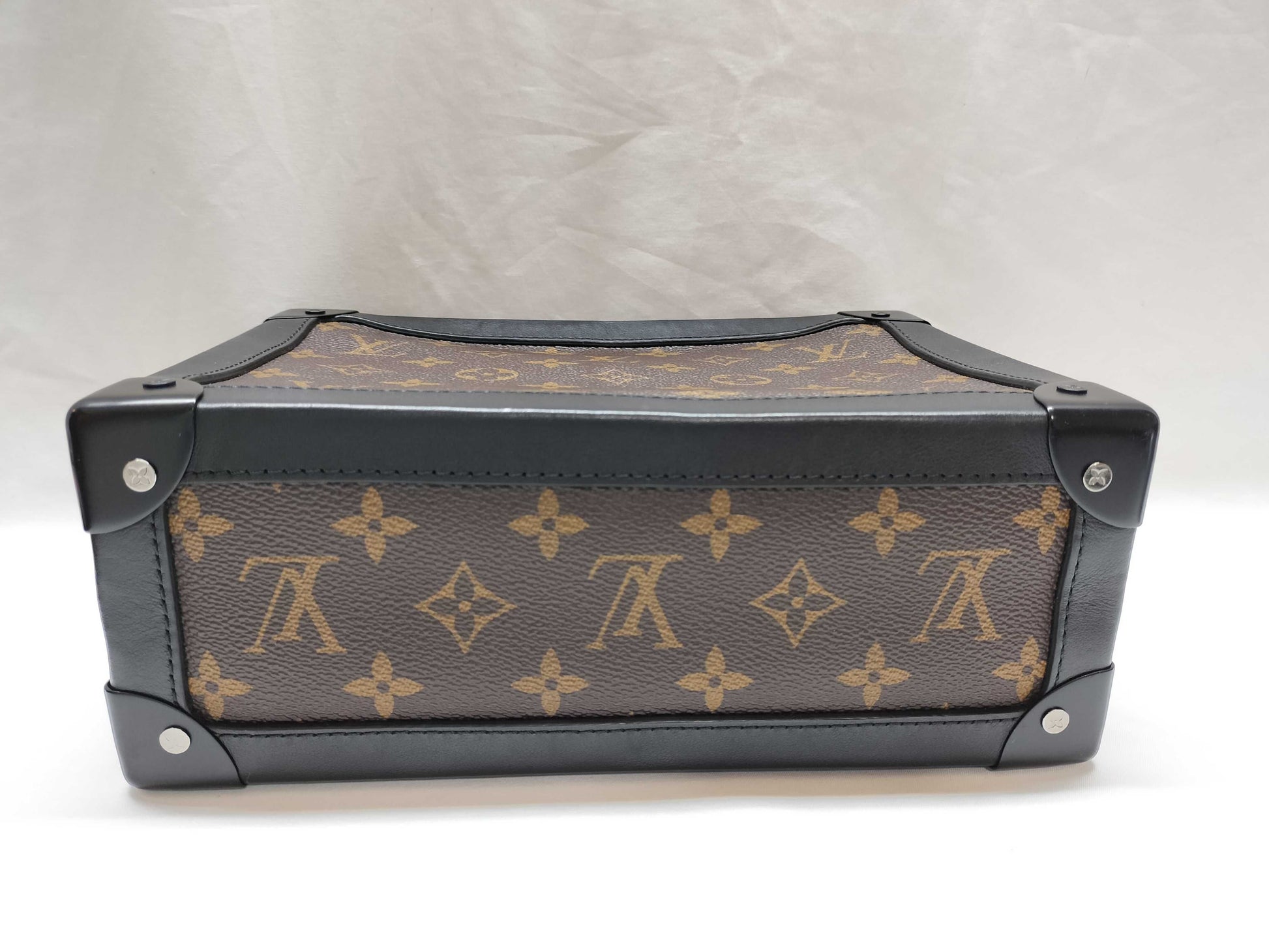 LOUIS VUITTON Monogram Soft Trunk Shoulder Bag M44478 Brown/Black Canvas with Black Hardware RFID Tags