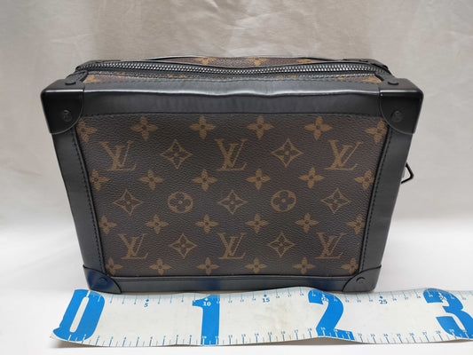 LOUIS VUITTON Monogram Soft Trunk Shoulder Bag M44478 Brown/Black Canvas with Black Hardware RFID Tags